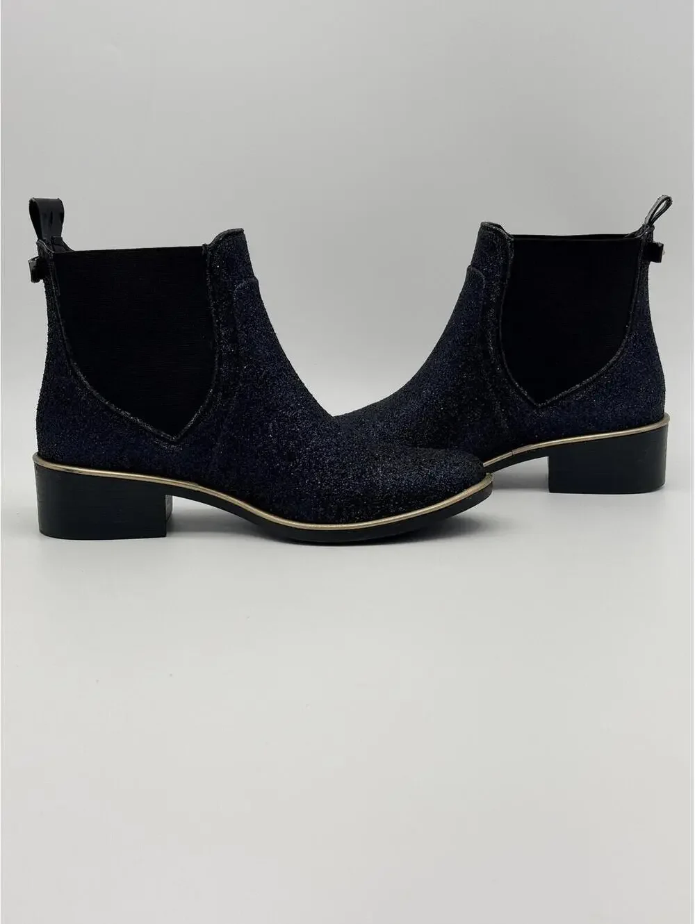 Kate Spade Purple Glitter Rain Boots Women's Sparkle Pull On Chelsea Size 5 - Picture 9 of 11